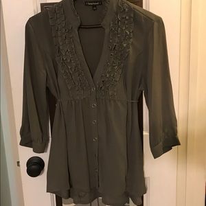 Forrest green 3/4 sleeve blouse